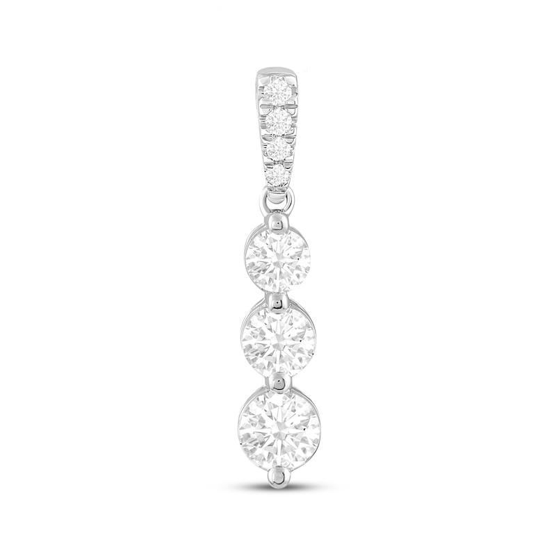Main Image 1 of Previously Owned Memories Moments Magic KAY Lab-Grown Diamonds Graduated Three-Stone Charm 3/4 ct tw 14K White Gold
