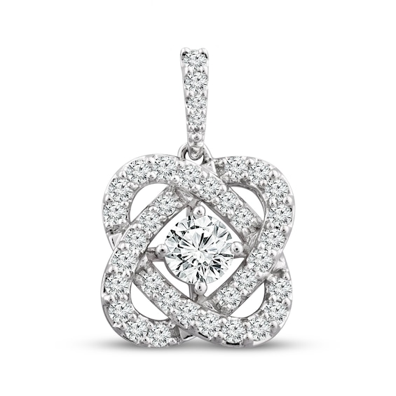 Previously Owned Center of Me Diamond Charm 1 ct tw 14K White Gold