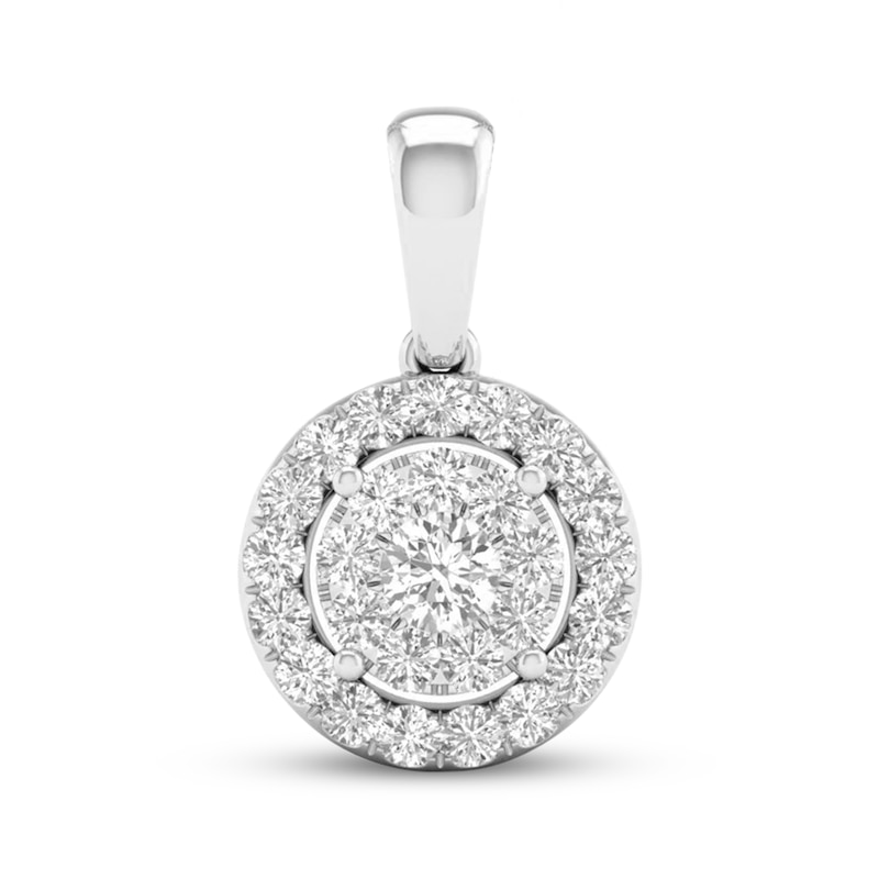 Main Image 1 of Previously Owned KAY Lab-Grown Diamonds Circle Halo Charm 1/2 ct tw 10K White Gold