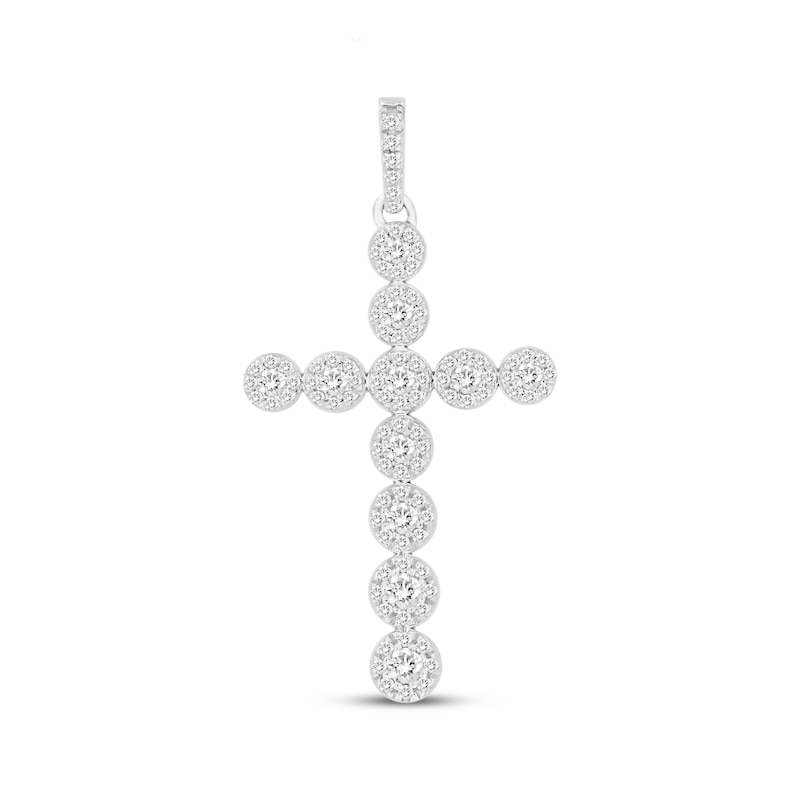 Main Image 1 of Previously Owned Diamond Cross Charm 1/2 ct tw Round-cut 10K White Gold
