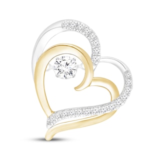Previously Owned Unstoppable Love Lab-Grown Diamond Double Heart Charm 1/2 ct tw 10K Two-Tone Gold