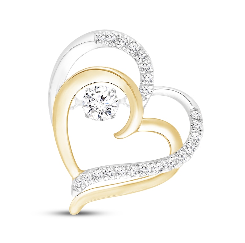 Main Image 1 of Previously Owned Unstoppable Love Lab-Grown Diamond Double Heart Charm 1/2 ct tw 10K Two-Tone Gold