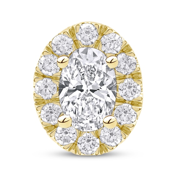 Previously Owned KAY Lab-Grown Diamonds Oval-Cut Halo Charm 1/2 ct tw 10K Yellow Gold