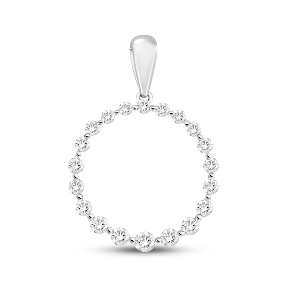 Previously Owned Diamond Circle Charm 1/4 ct tw Round-cut 10K White Gold