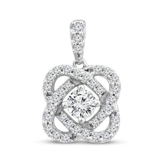 Previously Owned Center of Me Diamond Charm 1/2 ct tw 10K White Gold
