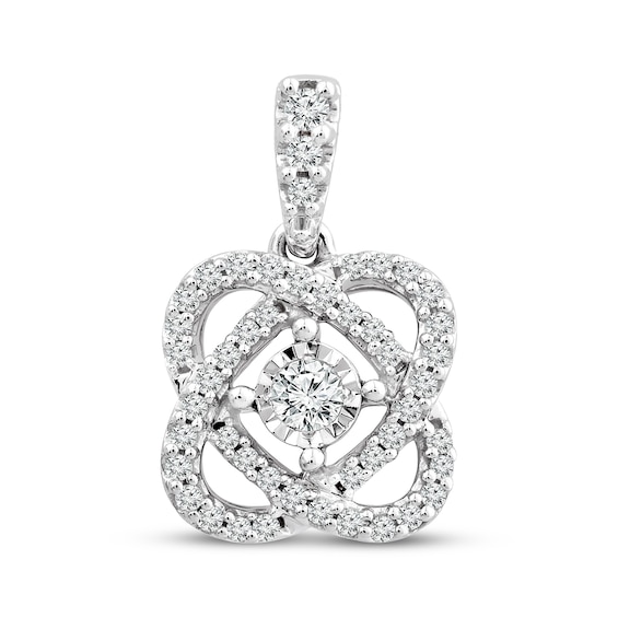Previously Owned Center of Me Diamond Charm 1/5 ct tw 10K White Gold