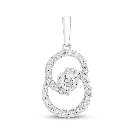 Previously Owned Encircled by Love Diamond Charm 1/4 ct tw Round-cut 10K White Gold