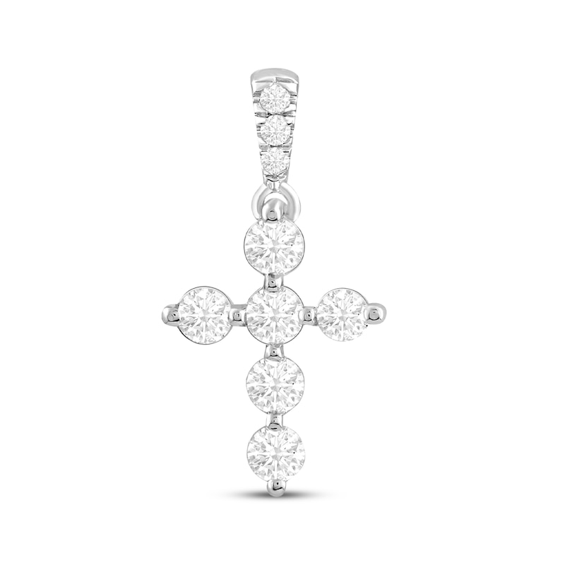 Main Image 1 of Previously Owned KAY Lab-Grown Diamonds Cross Charm 1/2 ct tw 14K White Gold