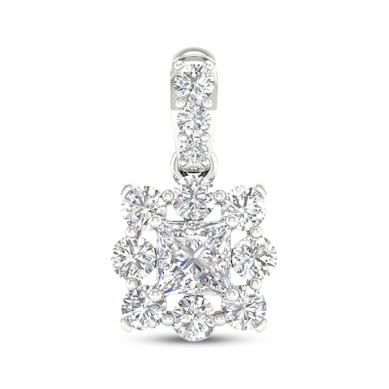 Previously Owned KAY Lab-Grown Diamonds Princess-Cut Charm 1 ct tw 14K White Gold