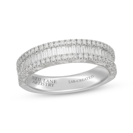 Previously Owned Neil Lane Artistry Heritage Baguette & Round-Cut Lab-Grown Diamond Anniversary Ring 3/4 ct tw Platinum