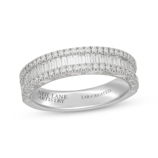 Previously Owned Neil Lane Artistry Heritage Baguette & Round-Cut Lab-Grown Diamond Anniversary Ring 3/4 ct tw Platinum