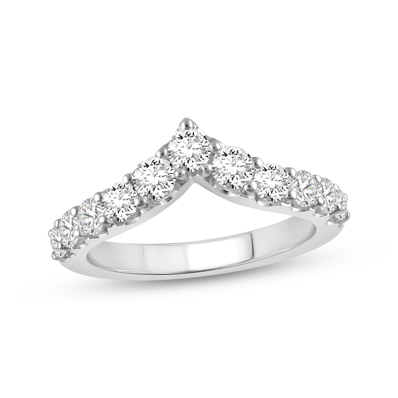 Main Image 1 of Previously Owned Lab-Grown Diamond Chevron Anniversary Ring 1 ct tw 10K White Gold