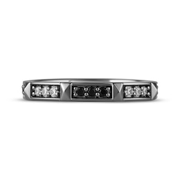Previously Owned Ink & Ice Black & White Diamond Anniversary Ring 1/6 ct tw Black Rhodium-Plated 14K White Gold
