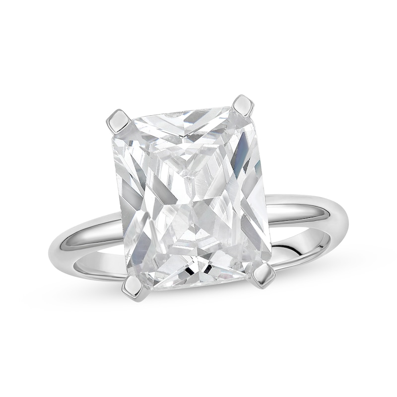 Main Image 1 of Previously Owned Lab-Grown Diamonds Radiant-Cut Solitaire Engagement Ring 4 ct tw 14K White Gold (F/SI2)