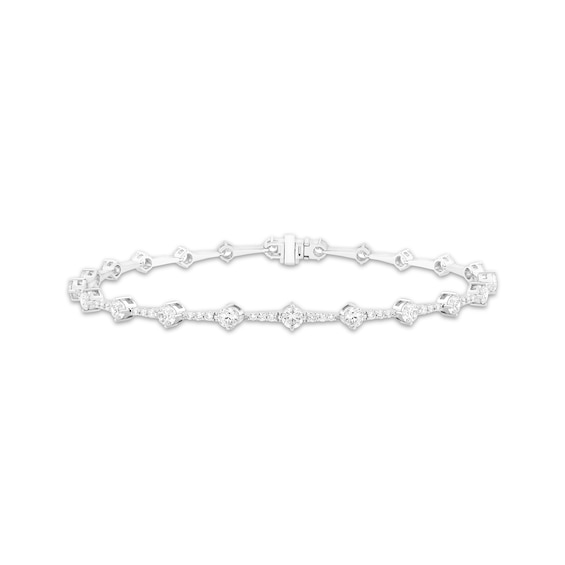 Previously Owned Milestones Lab-Grown Diamond Station Bracelet 3 ct tw 10K White Gold 7.25"