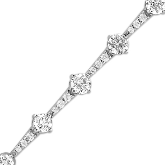 Thumbnail Image 2 of Previously Owned Milestones Lab-Grown Diamond Station Bracelet 3 ct tw 10K White Gold 7.25"