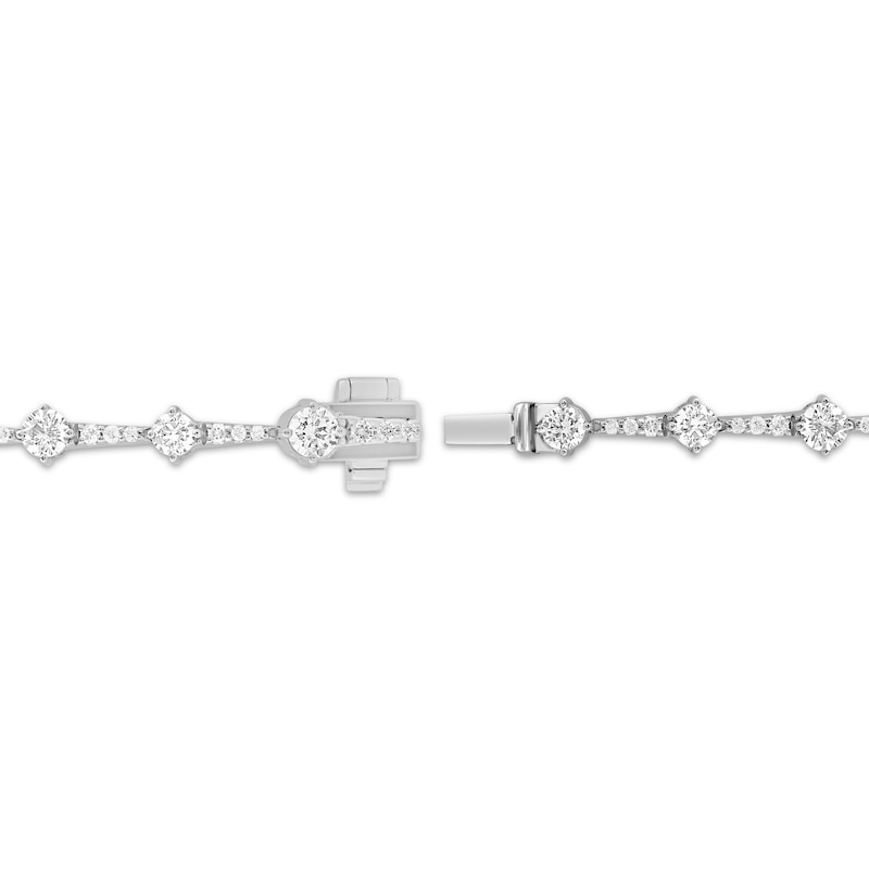 Main Image 3 of Previously Owned Milestones Lab-Grown Diamond Station Bracelet 3 ct tw 10K White Gold 7.25"