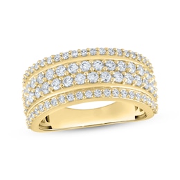 Previously Owned KAY Lab-Grown Diamonds Men's Four-Row Ring 2 ct tw 10K Yellow Gold