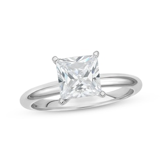 Previously Owned Lab-Grown Diamonds Princess-Cut Solitaire Engagement Ring 1-1/2 ct tw 14K White Gold (F/SI2)