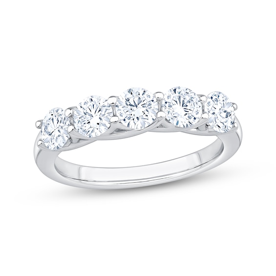 Previously Owned KAY Lab-Grown Diamond Five-Stone Anniversary Ring 1-1/2 ct tw 14K White Gold