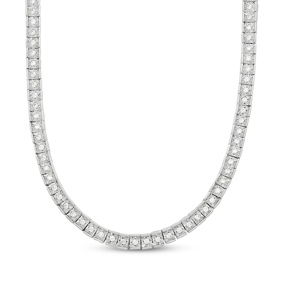Previously Owned KAY Lab-Grown Diamonds Men's Tennis Necklace 3 ct tw Sterling Silver 22"