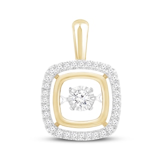 Previously Owned Unstoppable Love Diamond Double Cushion Frame Charm 1/4 ct tw 10K Yellow Gold
