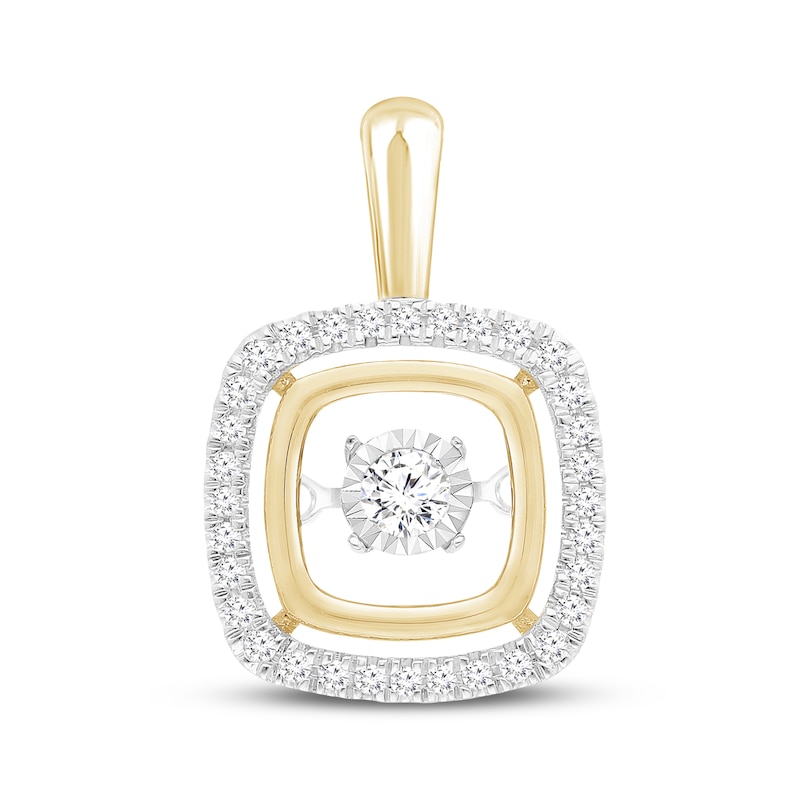Main Image 1 of Previously Owned Unstoppable Love Diamond Double Cushion Frame Charm 1/4 ct tw 10K Yellow Gold
