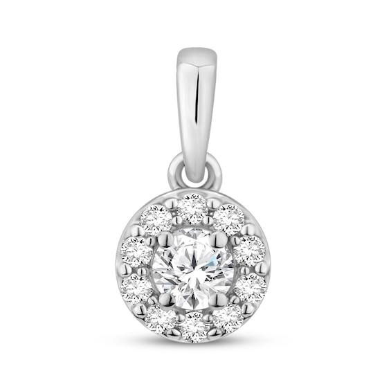 Previously Owned Diamond Halo Charm 1/4 ct tw 10K White Gold