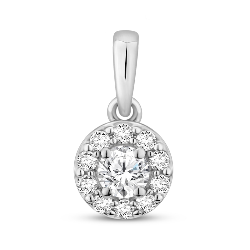 Main Image 1 of Previously Owned Diamond Halo Charm 1/4 ct tw 10K White Gold