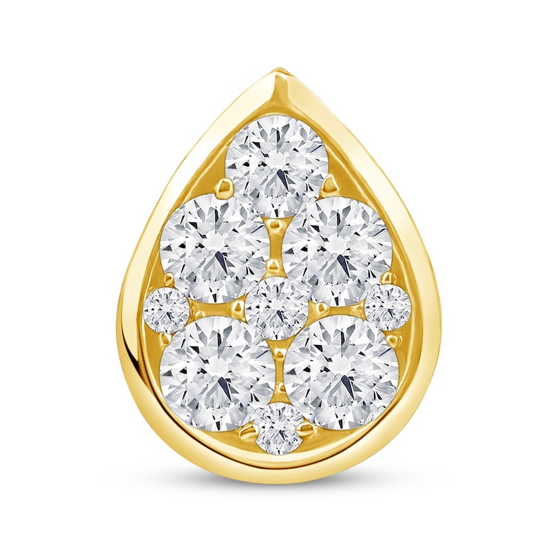 Main Image 1 of Previously Owned KAY Lab-Grown Diamonds Multi-Stone Teardrop Charm 1/2 ct tw 10K Yellow Gold