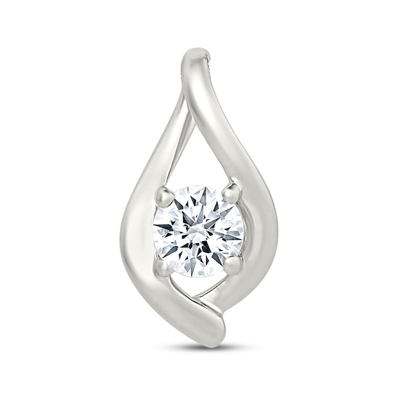 Previously Owned KAY Lab-Grown Diamonds Round-Cut Solitaire Twist Teardrop Charm 1/3 ct tw Sterling Silver (I/SI2)