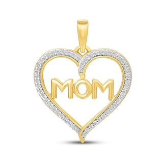 Previously Owned Diamond "Mom" Charm 1/8 ct tw 10K Yellow Gold
