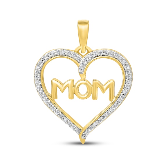 Previously Owned Diamond "Mom" Charm 1/8 ct tw 10K Yellow Gold
