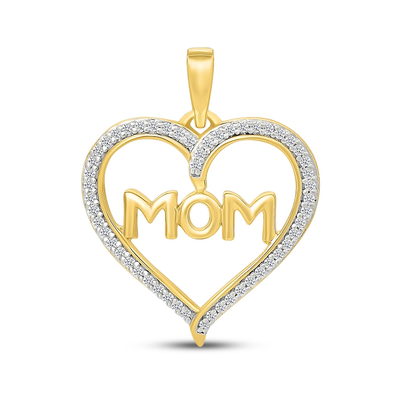 Main Image 1 of Previously Owned Diamond "Mom" Charm 1/8 ct tw 10K Yellow Gold