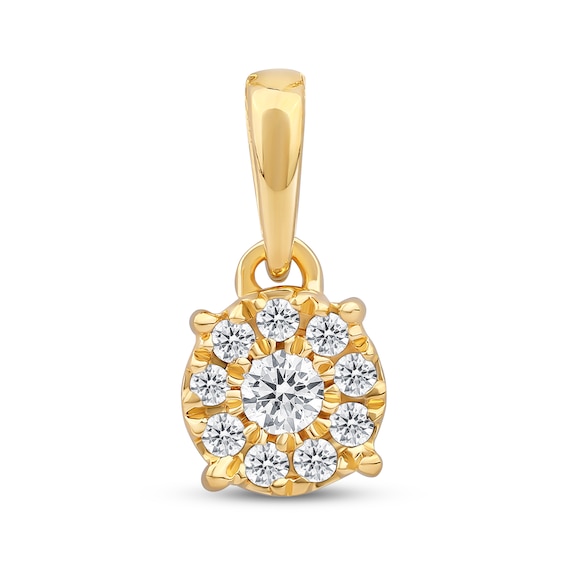Previously Owned Diamond Halo Charm 1/10 ct tw 10K Yellow Gold