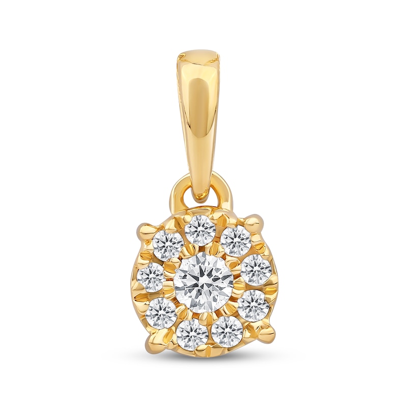 Main Image 1 of Previously Owned Diamond Halo Charm 1/10 ct tw 10K Yellow Gold