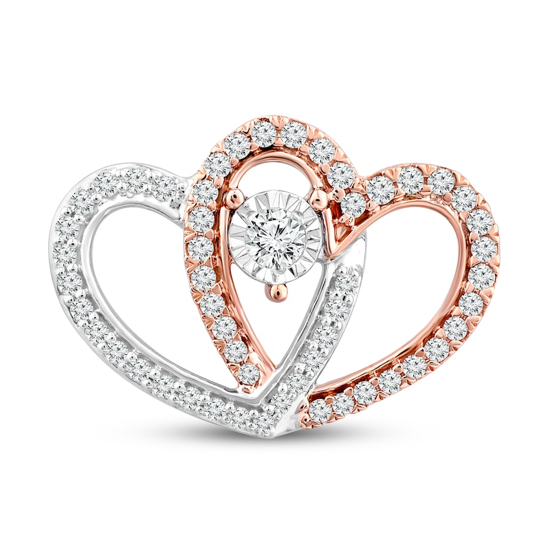 Main Image 1 of Previously Owned Diamond Double Heart Charm 1/4 ct tw 10K Two-Tone Gold