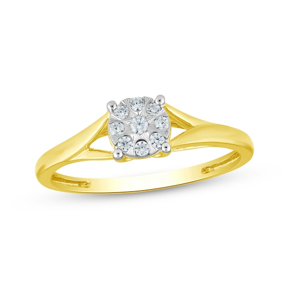 Previously Owned Diamond Circle Center Promise Ring 1/10 ct tw 10K Yellow Gold