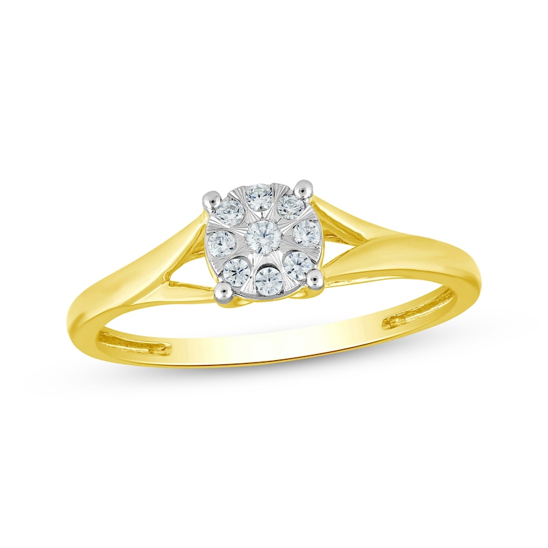 Main Image 1 of Previously Owned Diamond Circle Center Promise Ring 1/10 ct tw 10K Yellow Gold