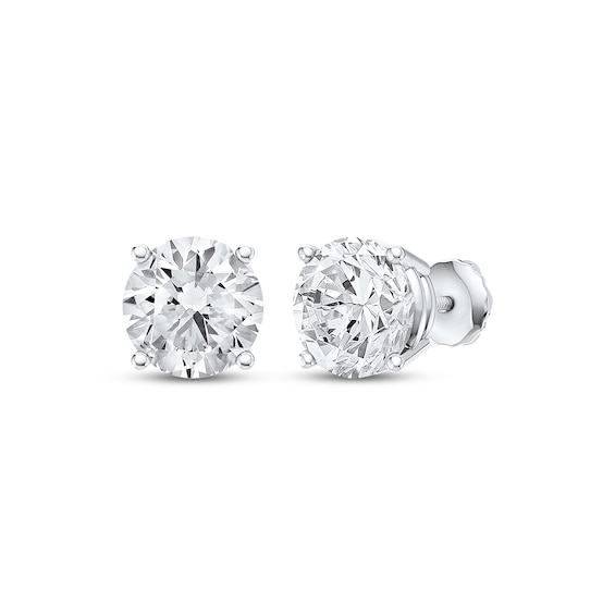 Previously Owned KAY Lab-Grown Diamonds Round-Cut Solitaire Stud Earrings 3 ct tw 14K White Gold (F/SI2)
