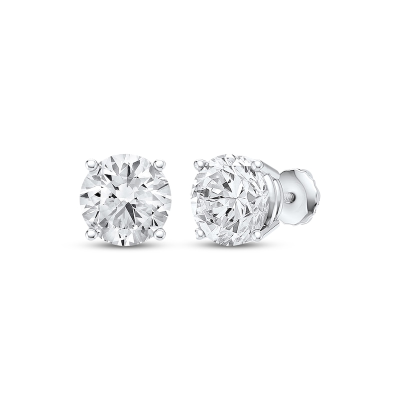 Main Image 1 of Previously Owned KAY Lab-Grown Diamonds Round-Cut Solitaire Stud Earrings 3 ct tw 14K White Gold (F/SI2)