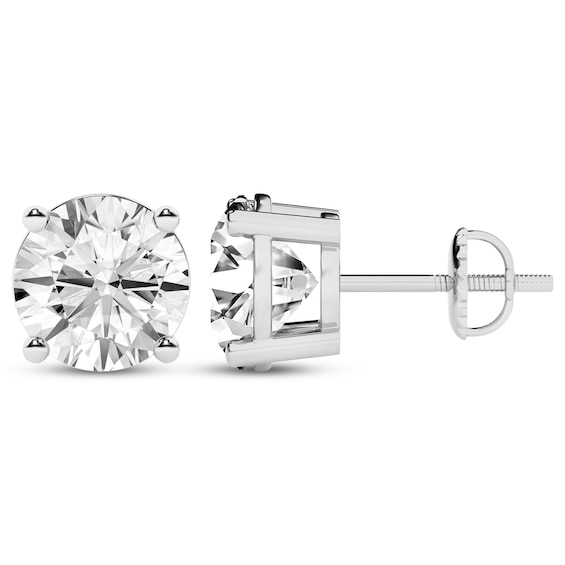 Previously Owned KAY Lab-Grown Diamonds Round-Cut Solitaire Stud Earrings 1-1/2 ct tw 14K White Gold (F/SI2)