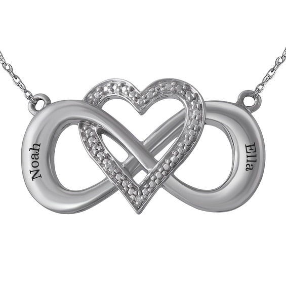 Couple's Infinity Heart Necklace (2 Lines)