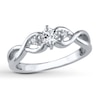 Thumbnail Image 1 of Lab-Created Sapphire Ring 1/20 ct tw Diamonds Sterling Silver