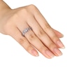 Thumbnail Image 2 of Lab-Created Sapphire Ring 1/20 ct tw Diamonds Sterling Silver