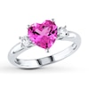 Thumbnail Image 1 of Lab-Created Sapphires Heart Ring Sterling Silver