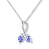 Thumbnail Image 0 of Tanzanite Heart Necklace Diamond Accents Sterling Silver