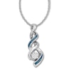 Thumbnail Image 0 of Blue & White Diamond Necklace Sterling Silver