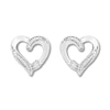 Thumbnail Image 1 of Diamond Heart Earrings Sterling Silver