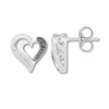 Thumbnail Image 1 of Diamond Heart Earrings Sterling Silver
